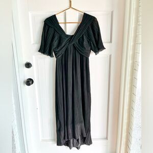 Nwt joie black sleeved fringe ribbed crossbody midi dress